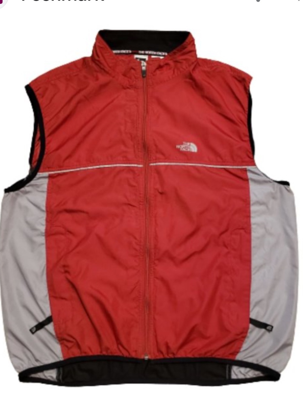 The North Face Men’s Hiking Vest Red Jacket with Black Trim